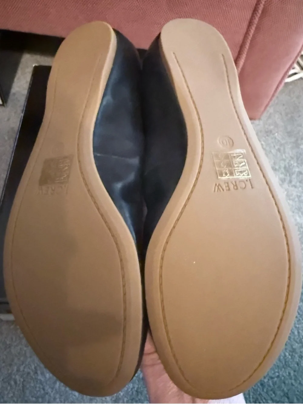 J. Crew Black Leather Rounded-Toe Ballet Flats - Picture 2 of 4